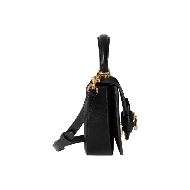 GUCCI Horsebit 1955 Leather Shoulder Bag, Crossbody Bag, Handbag Mini Women's Black-2