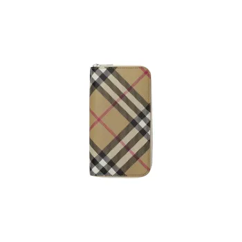 Burberry Polyurethane, Polyester With Cotton Wallet Men's Sand