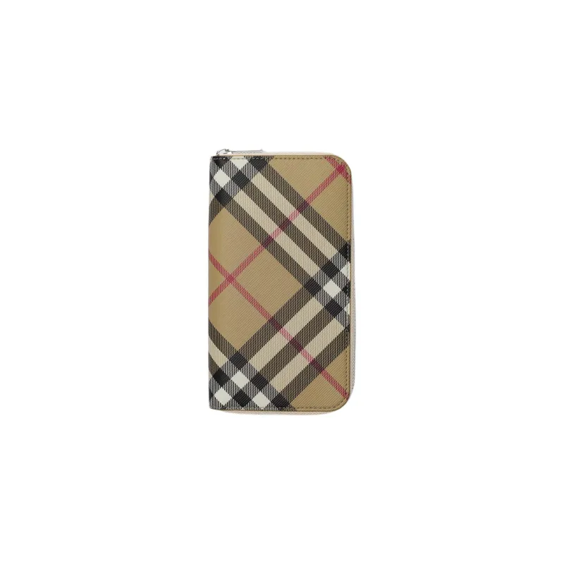 Burberry Polyurethane, Polyester With Cotton Wallet Men's Sand-0