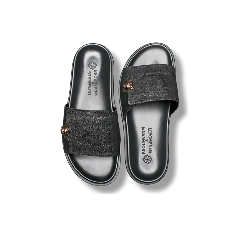 Brounvanm Rubber Sole Slip-Resistant Abrasion-Resistant Slide Slippers Men's-2