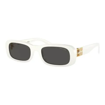 MIU MIU Acetate Rectangular Sunglasses Women's White