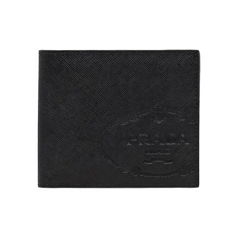 PRADA Saffiano Leather Wallet Unisex Black-0