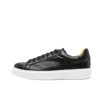 DOUCAL'S Logo Debossed Round Toe Sneakers