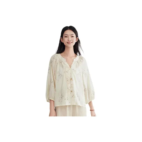 Asuka and new sake Shirts Women's Full Coverage Pattern Off White