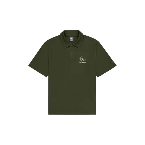 New Balance Polo Shirts Unisex Dark Khaki Green