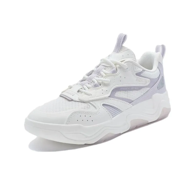 XTEP Undercurrent 3.0 Durable Breathable Low Top Skateboard Shoes Women's White Purple-1