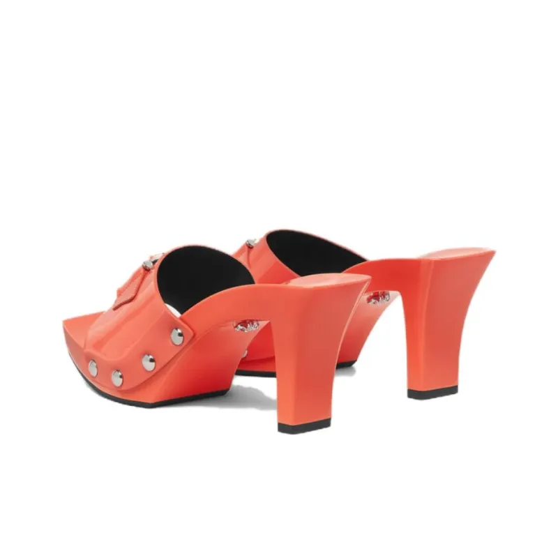 FANSIZHE Slide Slippers 6cm Women's Red-4