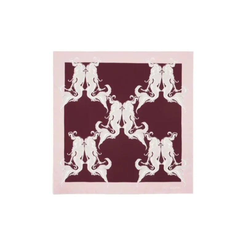 Valentino Silk Silk Scarves Women's Red-0