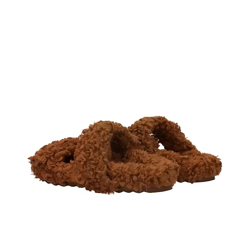 GIABORGHINI Faux fur Double strap Slides-5