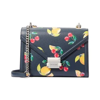 MICHAEL KORS Whitney Polyurethane PU Crossbody Bag, Shoulder Bag Medium Size Women's Marine Blue