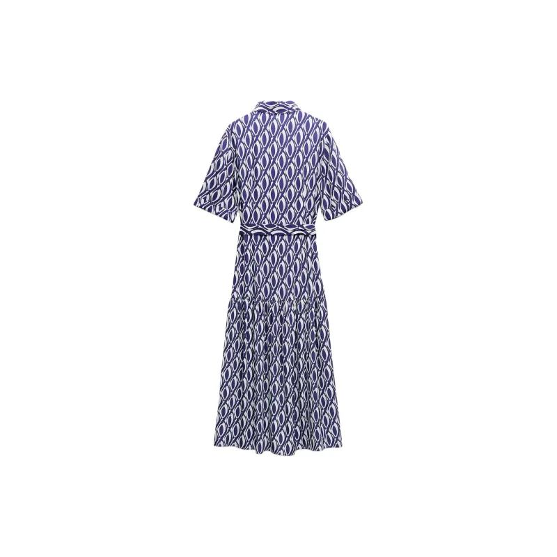 ZARA Short Sleeved Dresses Women's Blue-1