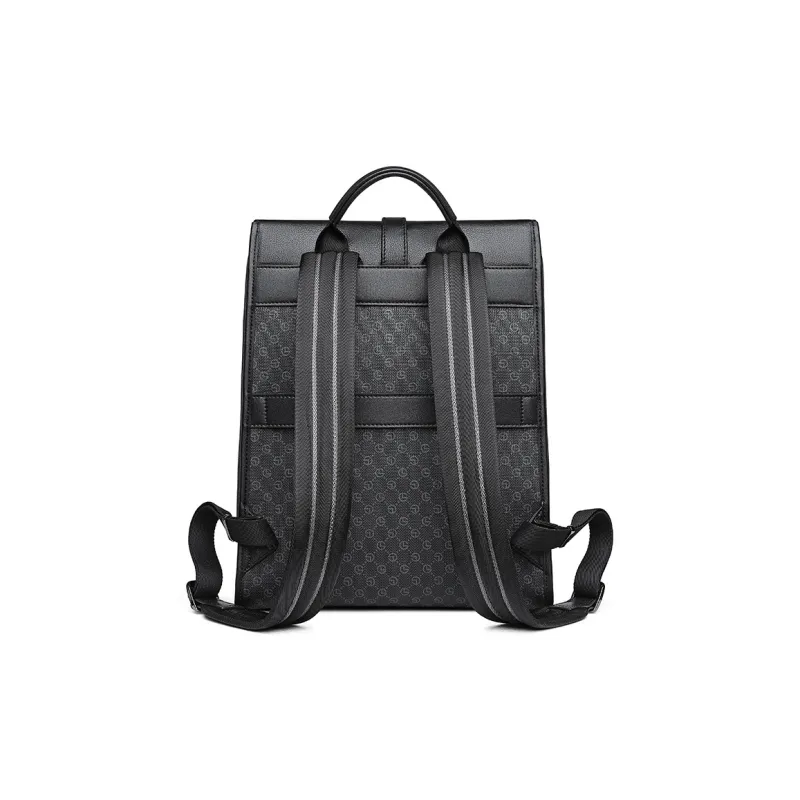 GOLDLION Artificial Leather With Cow Leather Backpack Regular Men's Black-2