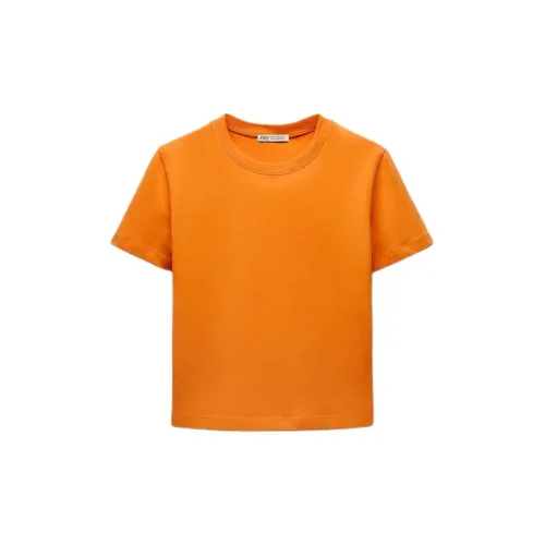 ZARA T-Shirts Women's Stripes/Orange