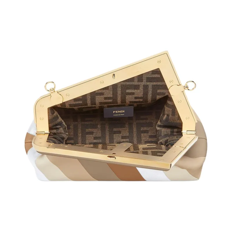 FENDI Fendi First Leather One Shoulder Crossbody Clutches Small Size Women's Multicolor-3