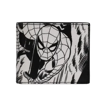 COACH MARVEL Collaboration 3 IN 1 Wallet Leather Coin Purse Card Holder, Wallet Men's Black White