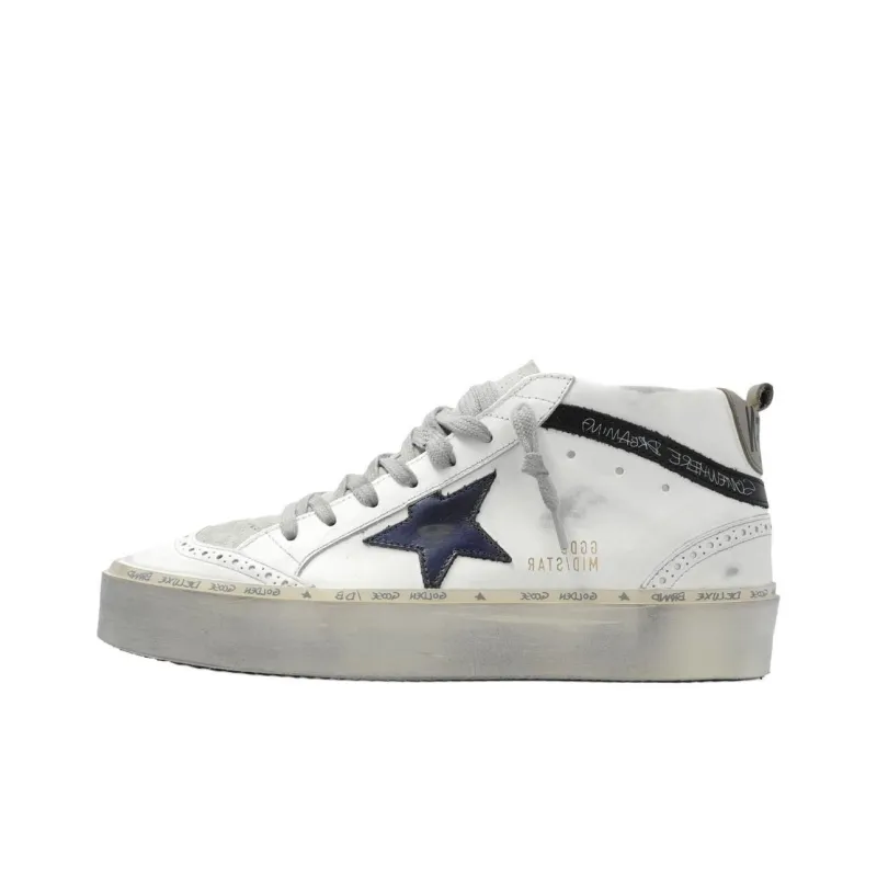 Golden Goose Mid Star High Top Skateboard Shoes Women's White-0