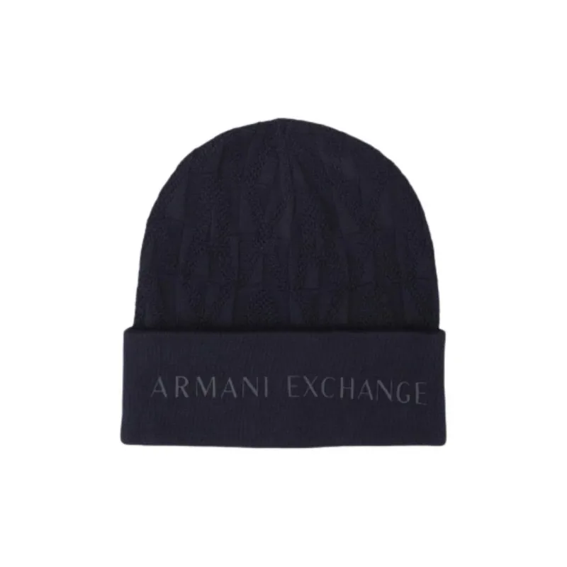 ARMANI EXCHANGEAE Cotton Fabric Beanies Men's Dark Blue-0