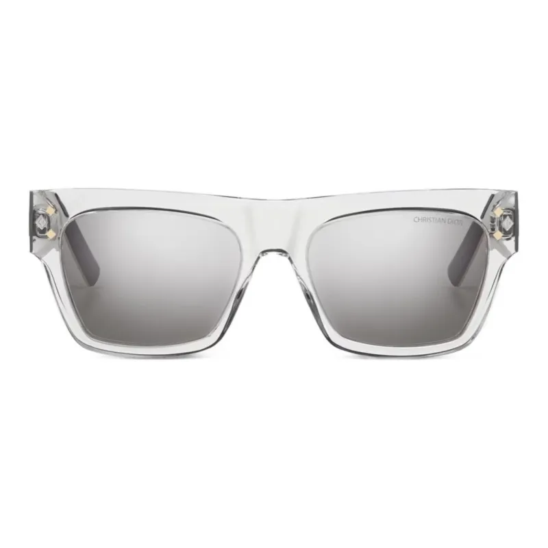 DIOR Acetate Metal Square Sunglasses Unisex Transparent-1