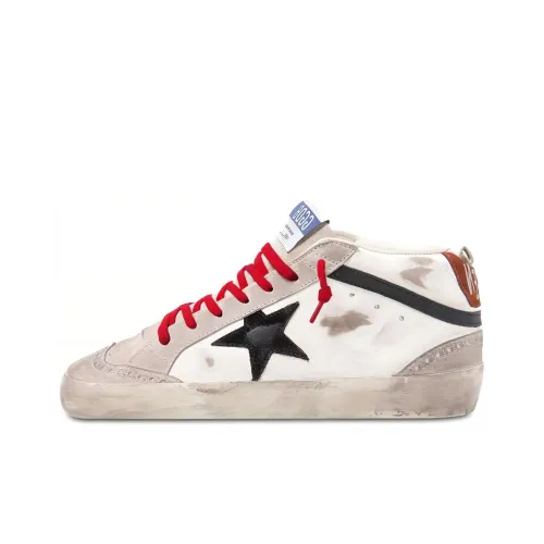 Golden Goose Mid Star Stylish Skateboarding Shoes Men's Gray White Old fashioned