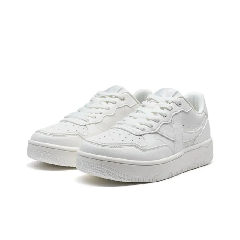 XTEP Durable Breathable Low-Top Skateboard Shoes Women's Sail White-2