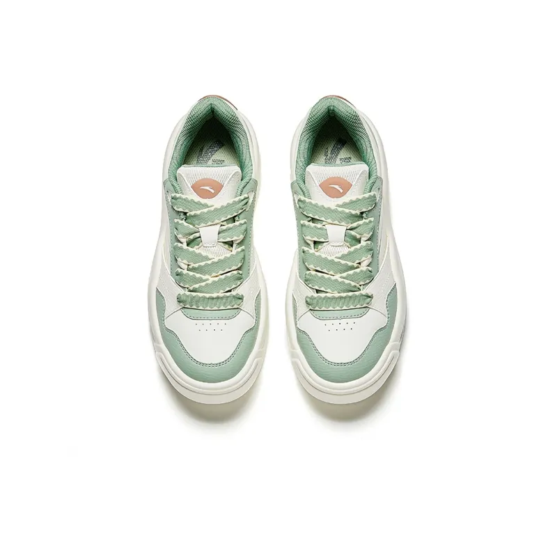 Anta Wave Shoes 2 Height Increasing Breathable Low-Top Skateboard Shoes Women's Ivory White-2
