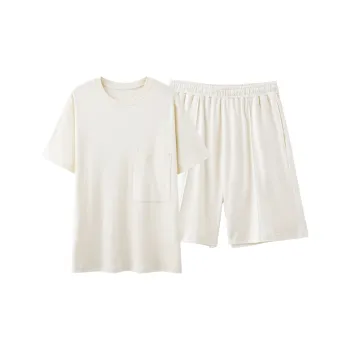 MIIOW Pajama Set Summer Men's White
