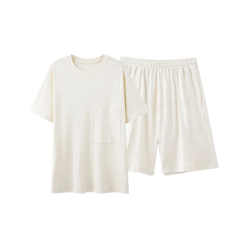 MIIOW Pajama Set Summer Men's White-0