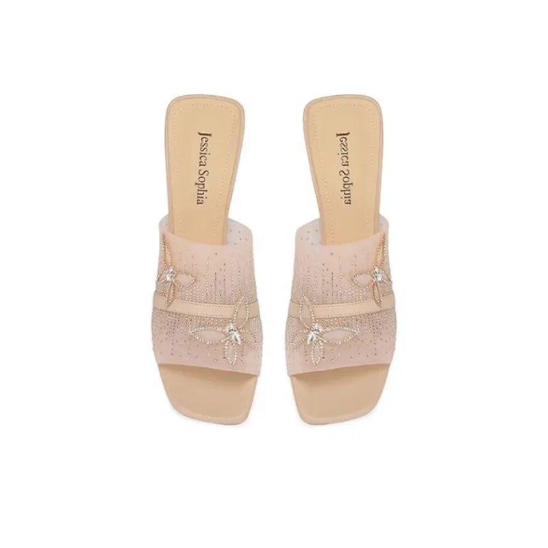 JESSICA SOPHIA Slip-Resistant Abrasion-Resistant Slide Slippers Women's Apricot-4