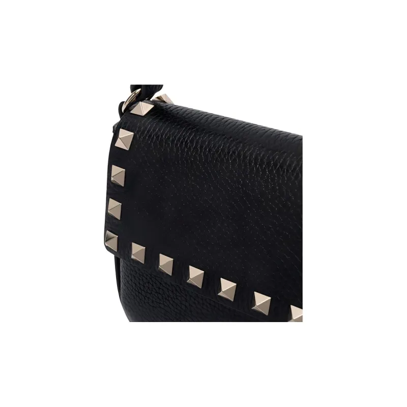 Valentino GARAVANI Cow Leather Handbag Women's Black-3
