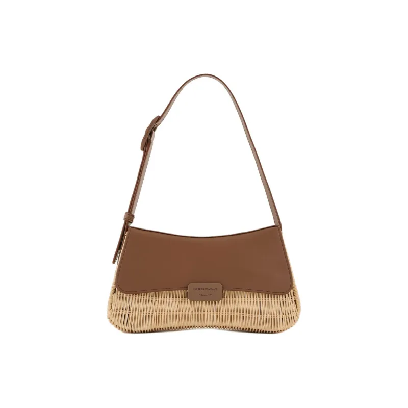 EMPORIO ARMANI Polyurethane PU Handbag Shoulder Bag Women's Brown-0