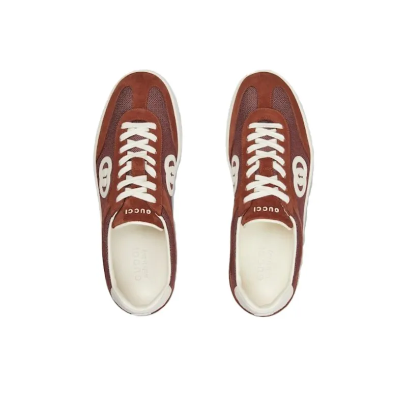 GUCCI Interlocking Low Top Skateboard Shoes Men's Red-3