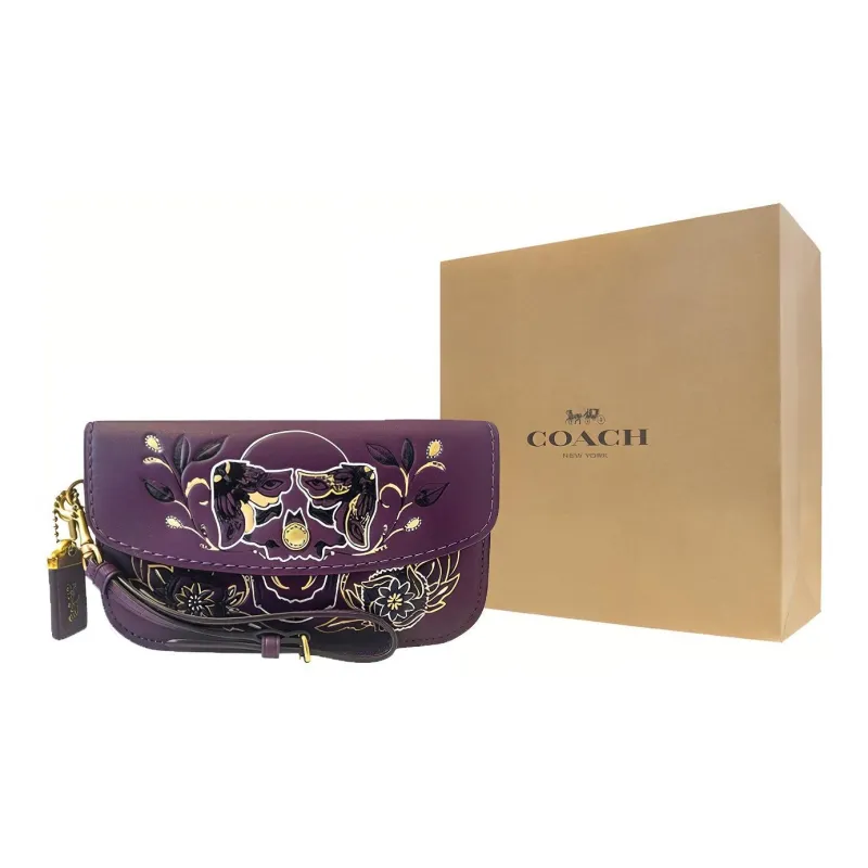 COACH Sheepskin Clutch Women's Purple-2