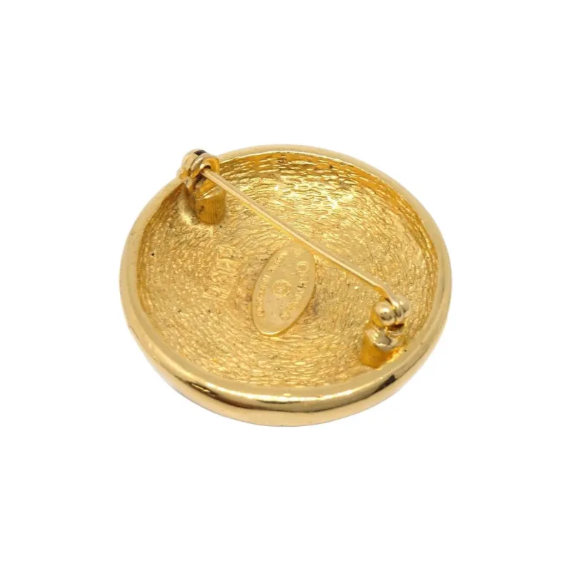 CHANEL Pre Owned 1990 2000 CC embossed Ribbed Brooch-1