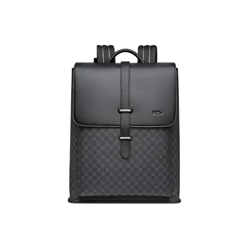 GOLDLION Artificial Leather With Cow Leather Backpack Regular Men's Black