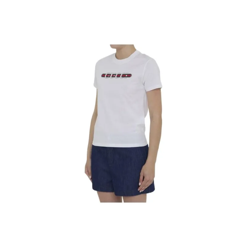GUCCI Logo Printed Jersey T Shirt-4