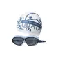 125 Black Swim Goggles+003 White Swimming Cap