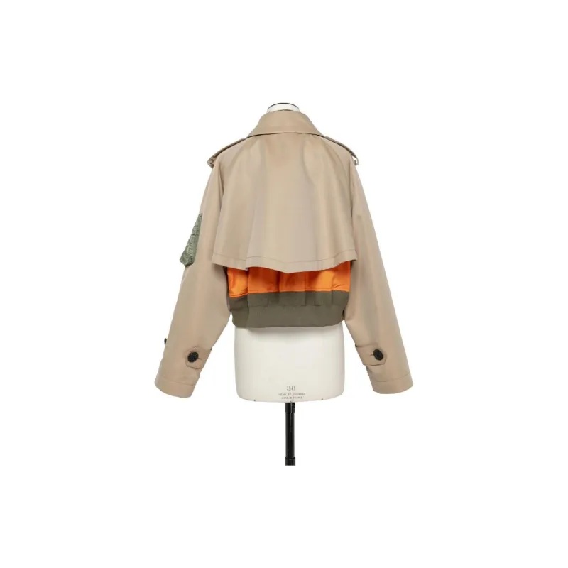 Sacai Cotton Gabardine X Nylon Twill Blouson 'Beige'-1