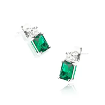 CHIARA FERRAGNI Zircon Water Coated 18K Gold Italian Luxury Light Earrings Set Women's Green