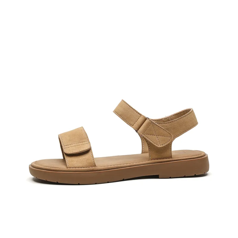 JOSINY Beach Sandals Women's Yellow, Brown-0