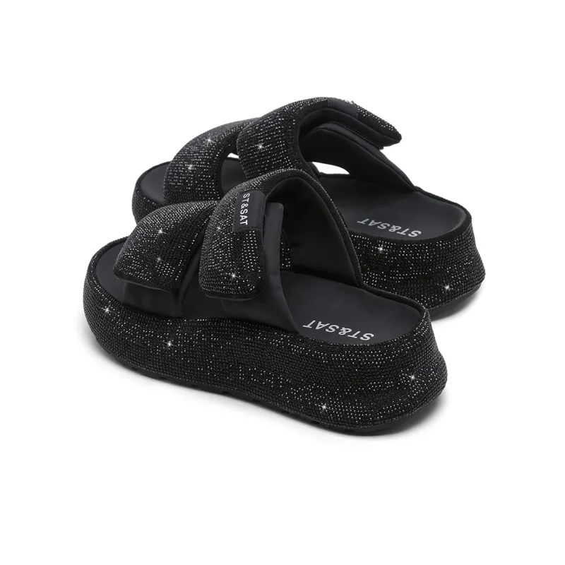 ST&SAT Slide Slippers Women's Black/Pink/Gray/Purple-4