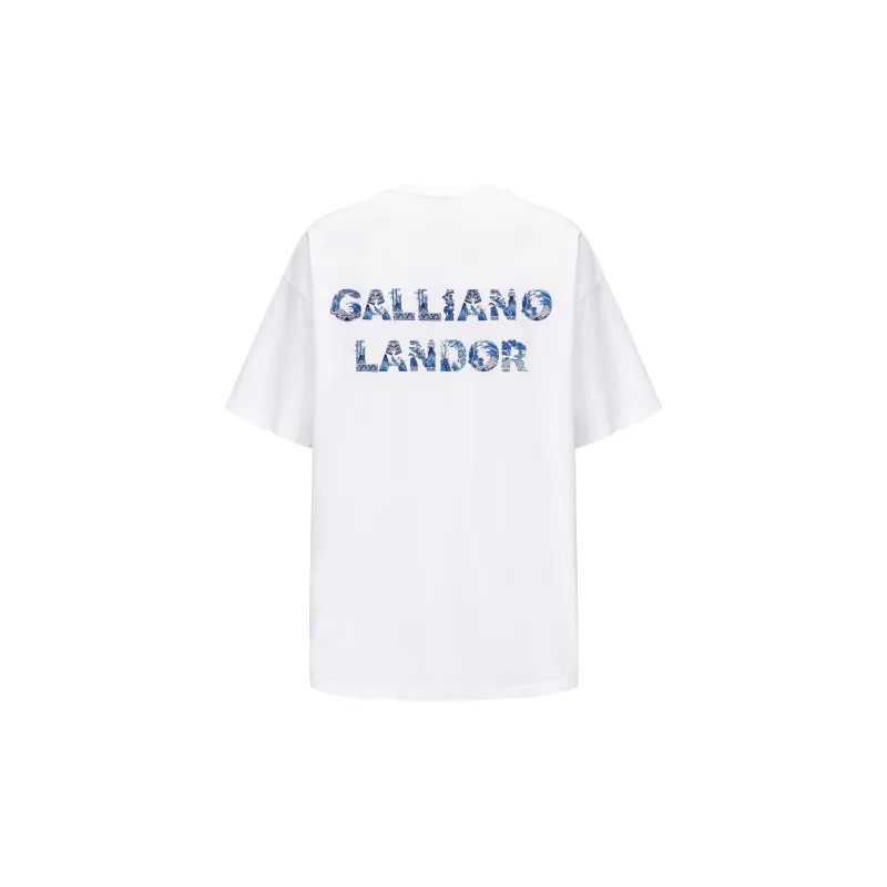 GALLIANO LANDOR T Shirt Unisex White-1