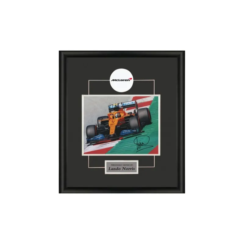 Three For F1 Driver Lando Norris Signed Photo With Certificate Framed-0