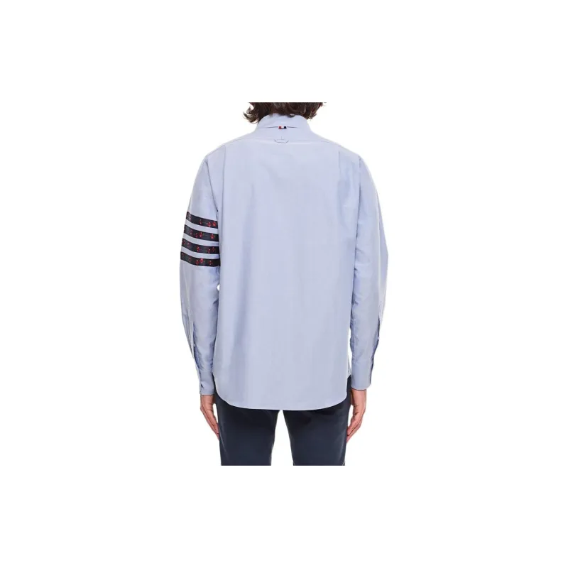 THOM BROWNE 4 Bar Stripe Curved Hem Shirt-1