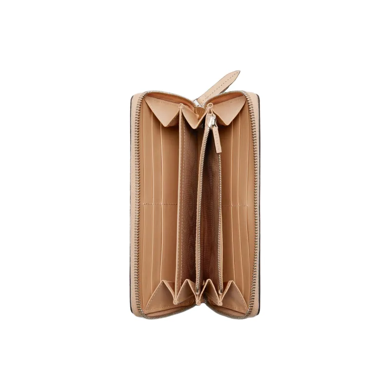 GUCCI GG Marmont Supreme Canvas With Leather Binding Card Holder, Wallet Women's Beige & Ebony-3