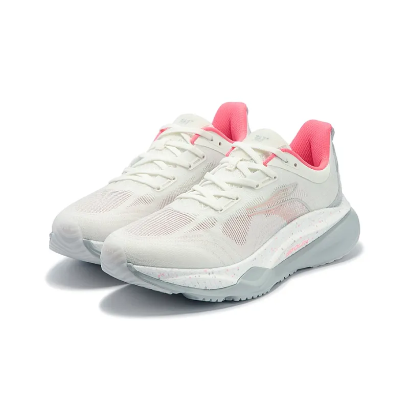 361° Cushioning Slip Resistant Low Top Sprint Running Shoes Men's Feather White Light Coral-1