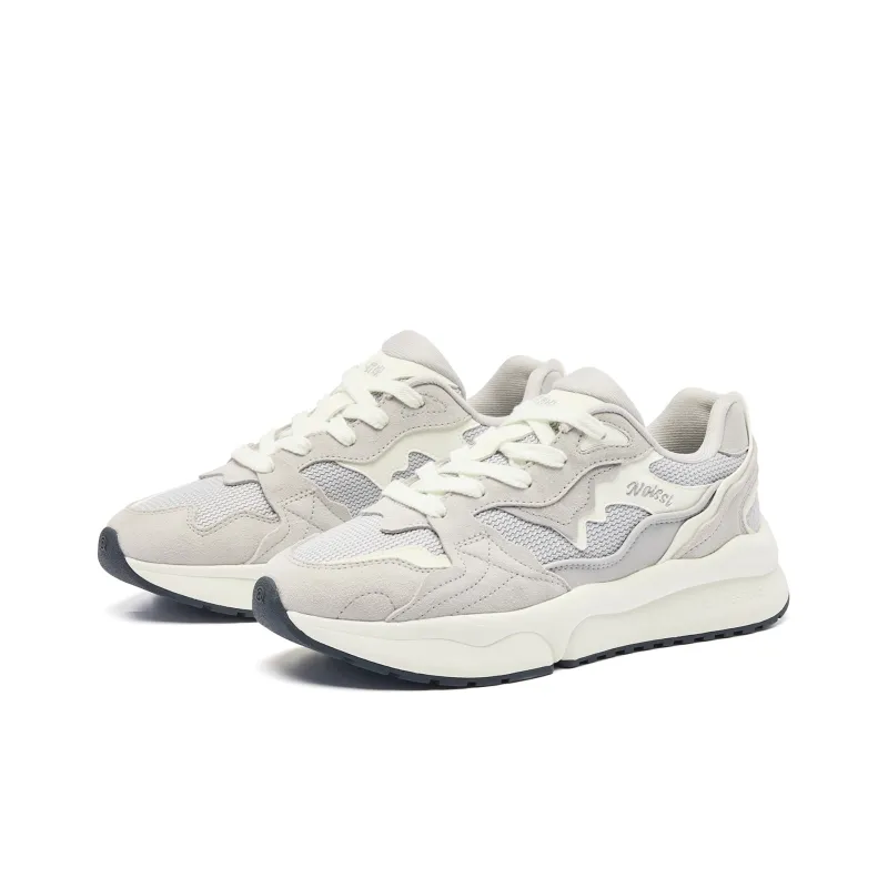 QIAODAN Revival 3.0 Wear resistant And Lightweight Low Top Casual Shoes Women's Mist Gray Ivory-2