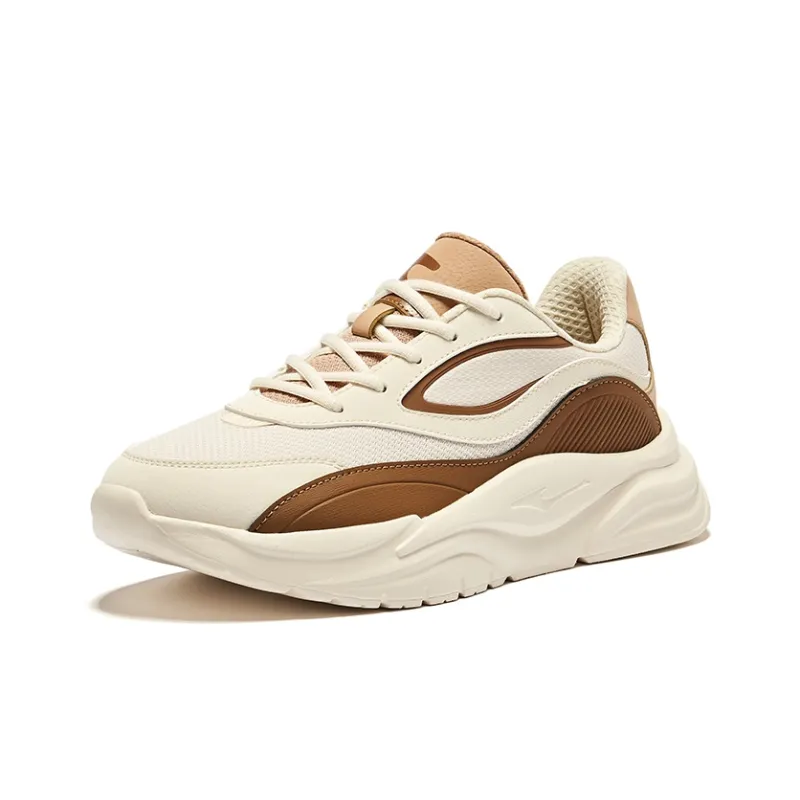 Erke Heart*2 Durable Breathable Low-Top Casual Shoes Men's Deer Brown-2