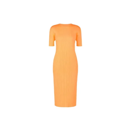 PLEATS PLEASE ISSEY MIYAKE Short-Sleeved Dresses Women's Neon Orange