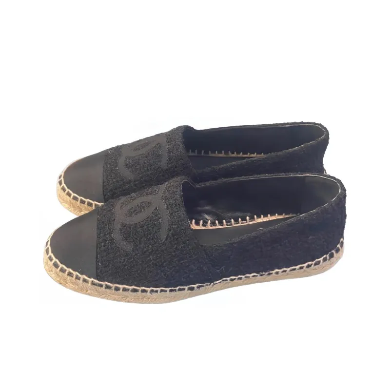 CHANEL Espadrilles Women's Black-3