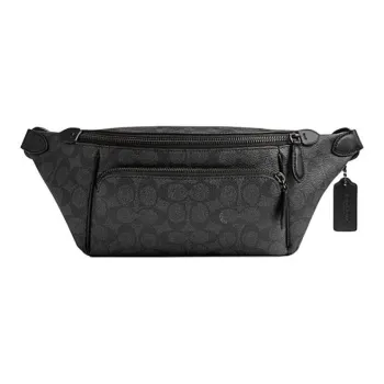 COACH League Coated Canvas Fanny Pack Large Size Men's Black